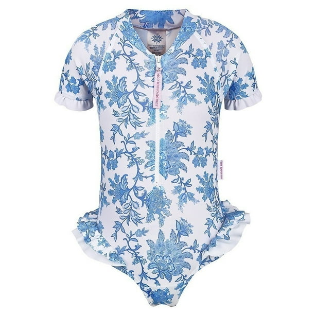 Sun Emporium Baby Girls Blue Paisley Long Sleeved UPF50 Swimsuit 6-18M Sun Emporium Baby Girls Blue Paisley Long Sleeved UPF50 Swimsuit 6-18M